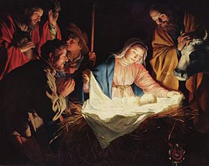 "Adoration of the Shepherds" by Gerard van Honthorst (1622)