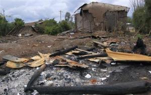 (A destroyed Protestant church in Asendabo, 300 km (200 miles) west of the capital Addis Ababa, March 16, 2011, after Muslim youths attacked Christians/Aaron Maasho )