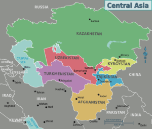 Uzbekistan Political Map of Central Asia