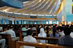A typical Friday morning mass at the Catholic Church in Qatar
