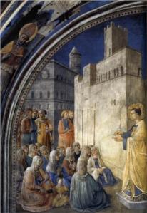 The Sermon of St. Stephen Fra Angelico, 1449 Cappella Niccolina, Palazzi Pontifici, Vatican