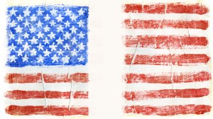 American flag split