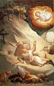 The Angelic Announcement to the Shepherds (1332-38). Fresco, the Baroncelli Chapel, Santa Croce, Florence