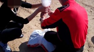 Seoul USA leader the Rev. Eric Foley and members of his group pray before each launch that the Bibles make it to North Korea's persecuted Christians. (Seoul USA)