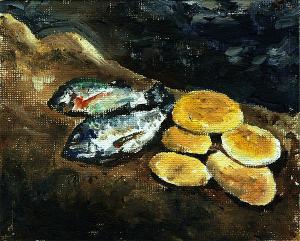 Five Loaves and Two Fish by John Larsen 