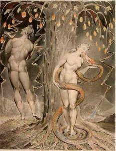"The Temptation and Fall of Eve" William Blake (1808) Illustrations to John Milton - Paradise Lost