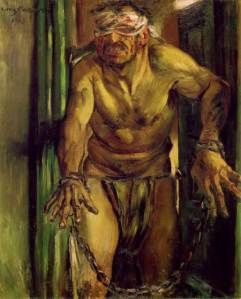 “The Blinded Samson” by Lovis Corinth, 1912 (Staatliche Museen, Berlin).