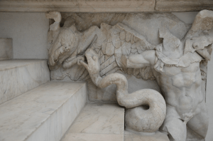 Part of the freize from the Great Altar of Pergamum