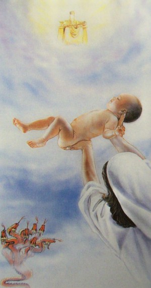 Illustration of the male child Revelation 12:5