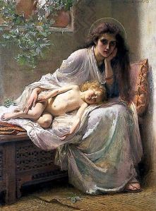 Alice Havers (1850-1890): Mary pondered all these things in her heart, 1888.