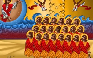An icon of the 21 Coptic martyrs of Libya by artist Tony Rezk http://www.catholicherald.co.uk/commentandblogs/2015/02/24/can-catholics-recognise-the-21-murdered-coptic-christians-as-martyrs/