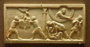 Cain and Abel, Ivory Panel from the Cathedral of Salerno, ca. 1084; Louvre Museum (French: Musée du Louver), Paris France