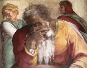 Jeremiah, as depicted by Michelangelo from the Sistine Chapel