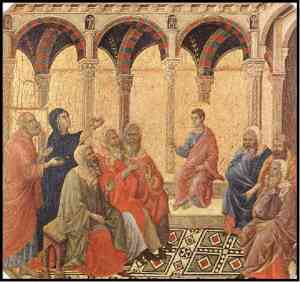Jesus in the Temple at Twelve, by Duccio ca.1300 Museo dell'Opera del Duomo