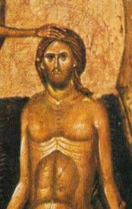 icon - Christ being baptized.