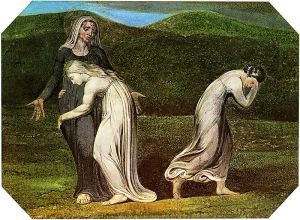 Naomi entreating Ruth and Orpah to return to the land of Moab by William Blake, 1795 