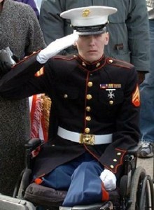 Marine in wheelchair