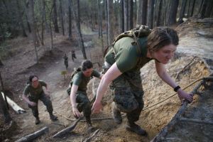 Female Marines Participate In Marine Combat Training At Camp LeJeune